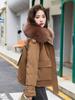 Cotton Padded Fur Parka New Big Fur Collar Down Winter Jacket Women Thick Warm Parkas Female Outerwear