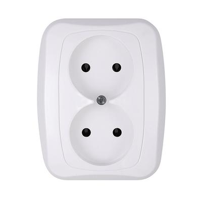 ATUT DOUBLE SOCKET P/TB/U WHITE - E+9001188