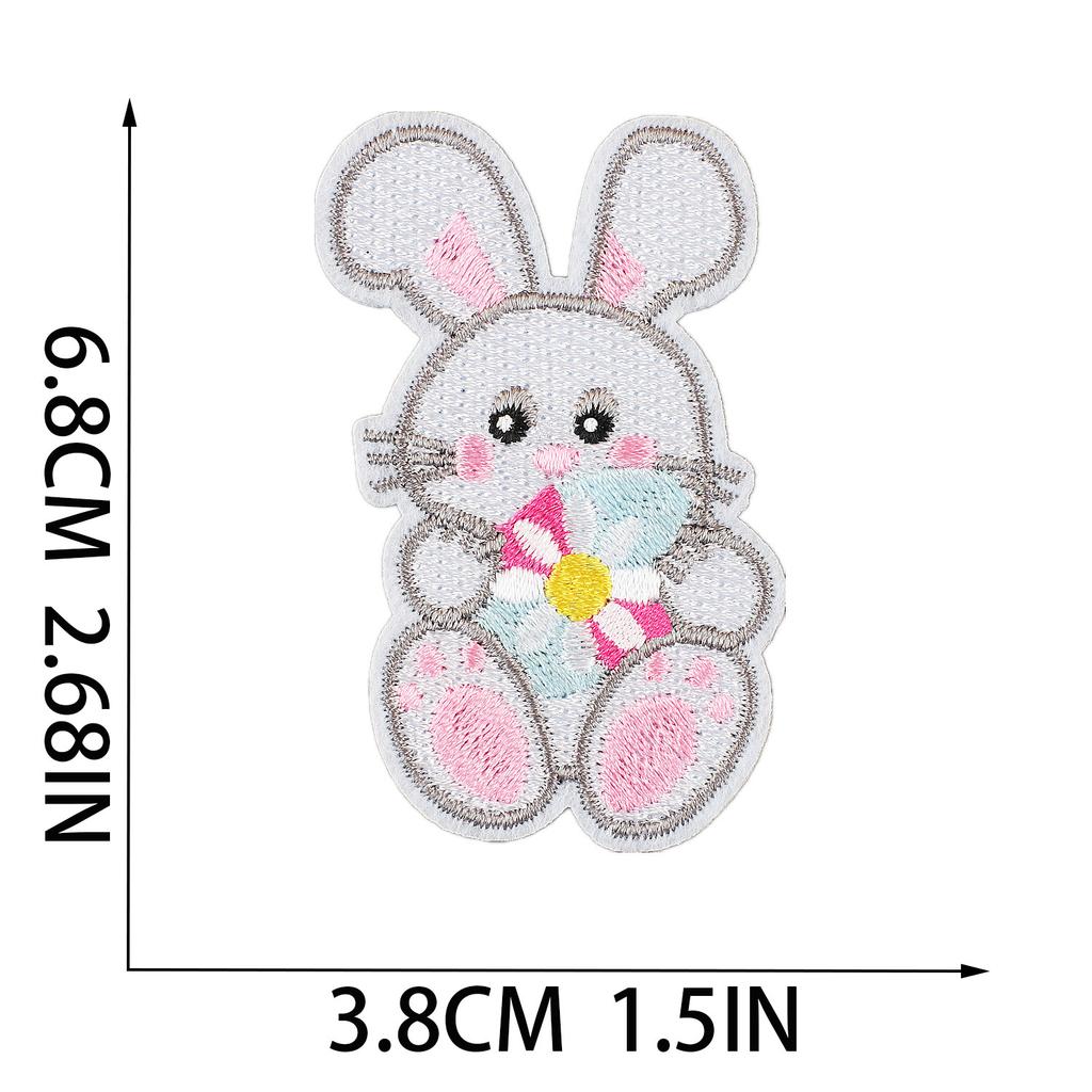 Holiday Dress Embroidery Cloth Sticker Easter Bunny Patch Sticker Cartoon Egg Computer Embroidery Label Carrot Chapter Boy