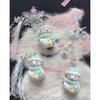 DIY Flocking Jewelry Accessories 3D Cartoon Snowman Keychain Pendant for Car Key Handcrafted Jewellery Component