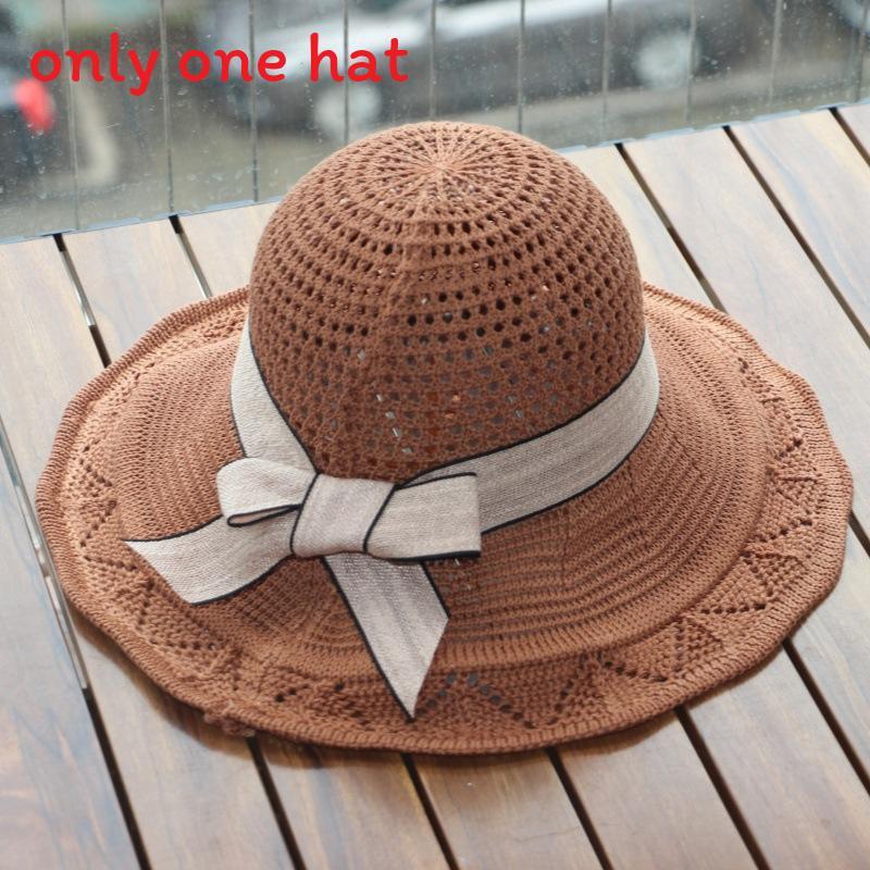 Beach Wide Brim Hat With Sun Shield And Bow Decoration For Women Outdoor Use