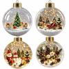 Clear Round Shape Christmas Ball Ornament Built In Light Miniature Scene Christmas Ornament Hanging Loop Warm Light