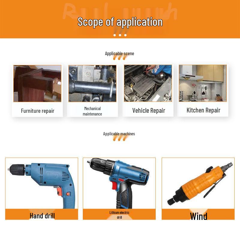 14-Piece Non-Magnetic Socket Set with Screwdriver Bits, Adapter, Hex Screws, and Electric Air Screwdriver.