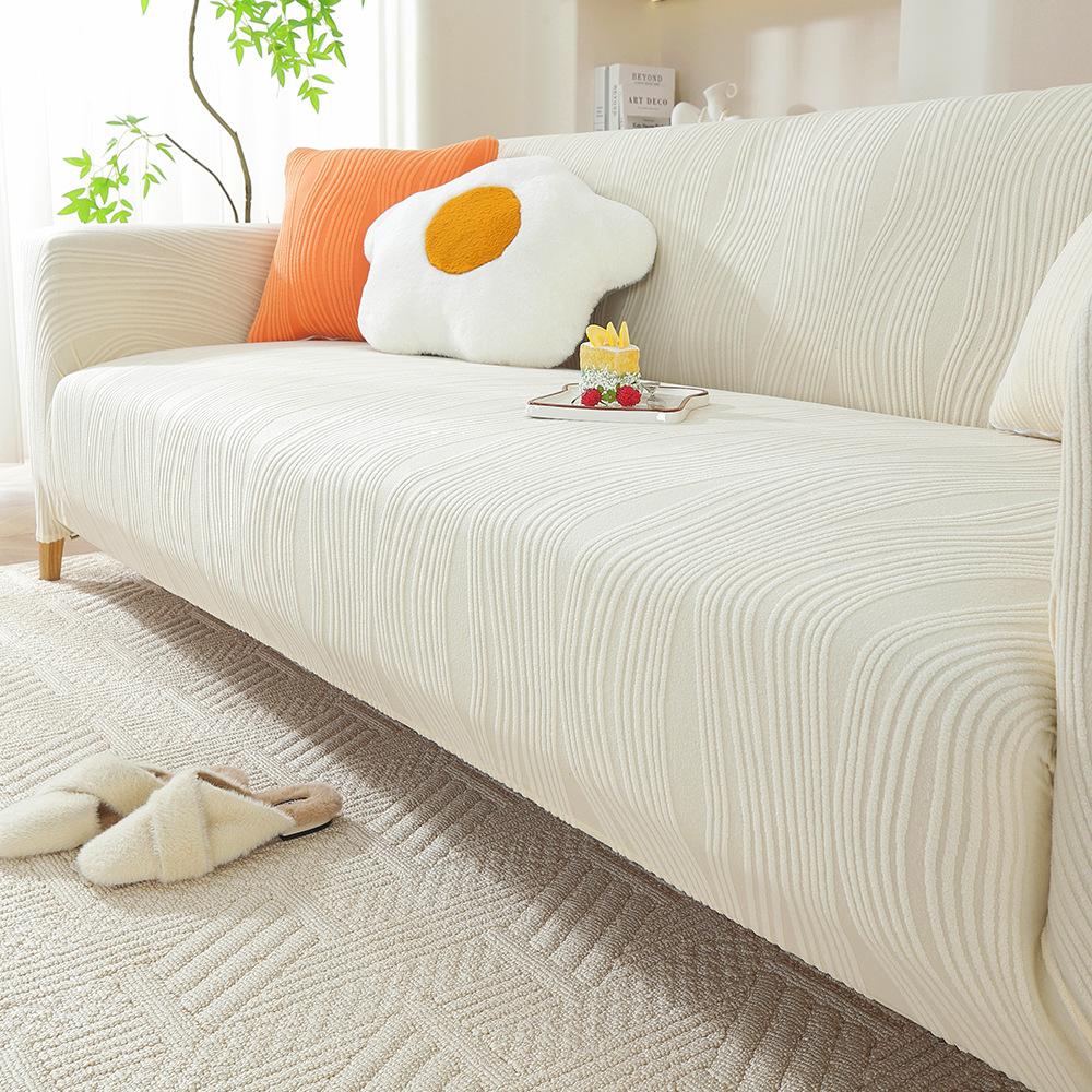 Jacquard Velvet Elastic Sofa Cover All Season Universal All In One New Anti Cat Scratch Sofa Cover