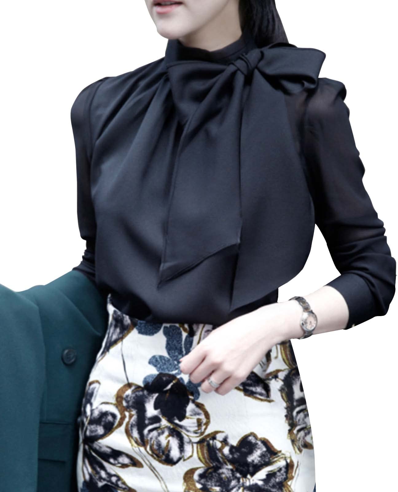 

Двери Лента Длинный Плюс Стильный Воротник-стойка Пушистый Расслабленный Cool Biz Объемный Женский Воротник-стойка, Рубашка, Рукав, Элегантный, Деловой, Формальный, чёрный