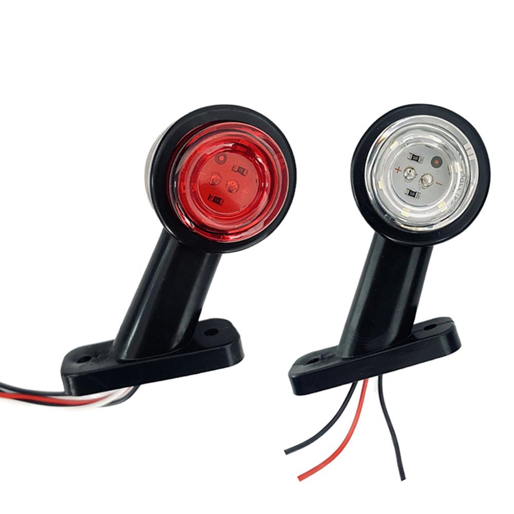 2Pcs DC 10-30V Car Truck Side Marker Lights Indicator Light Warning Signal Lamp Rear Tail White Red for Trailer Bus