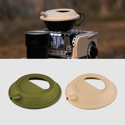 Portable Outdoor Camping Silicone Snow Cup Lid Multifunctional Pot Lid Dustproof with Spout Snow Cup Lid Universal Pot Lid