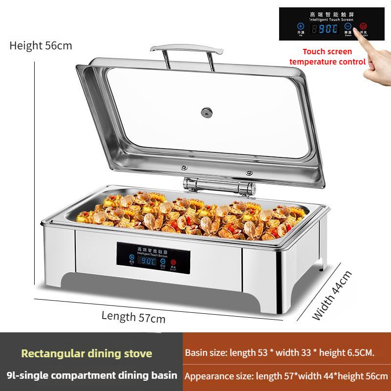 Hydraulic Visual Electric Heating Furnace Hotel Breakfast Thickened Stainless Steel Buffet Furnace Large Capacity Insulated Pot