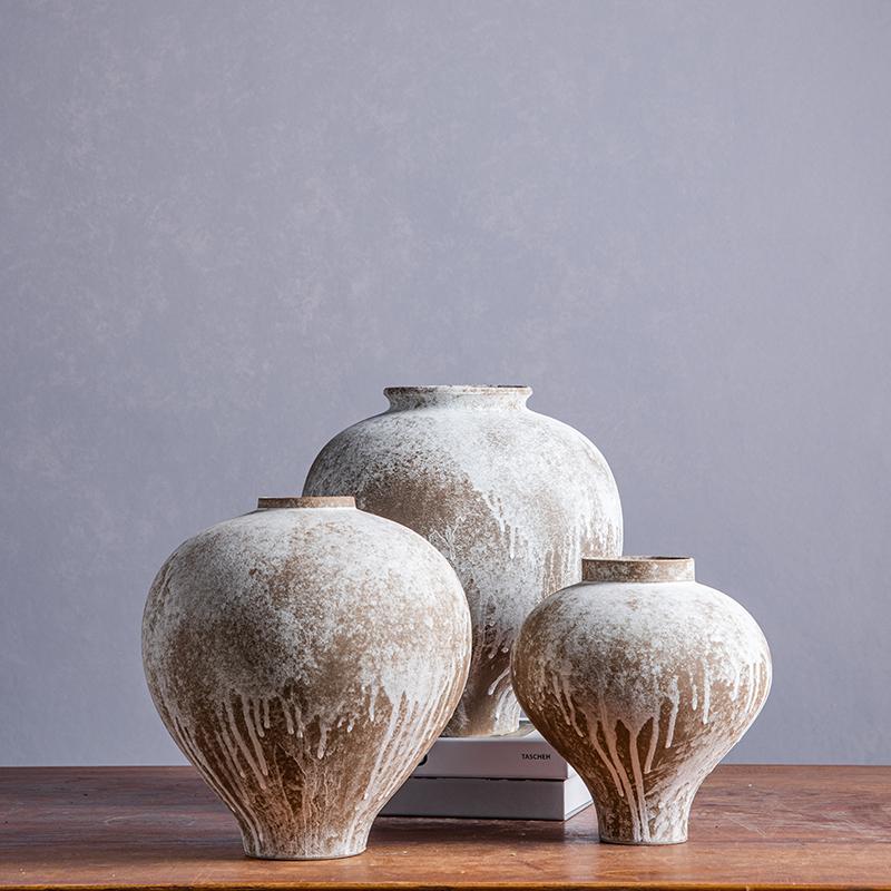 Vaso in Ceramica Stile Wabi-Sabi per Fiori Secchi in Soggiorno