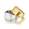 New 2025 Metal Glossy Rings For Men Geometric Width Square Signet Charm Ring Punk Boyfriend Jewelry Bague Homme