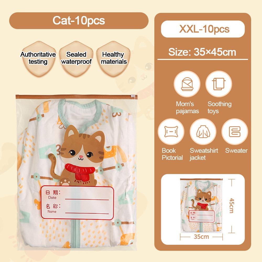 Durable Space Saving Storage Bag Large Capacity Transparent Zipper Bag Lion Giraffe Quilt Storage Bag Kindergarten