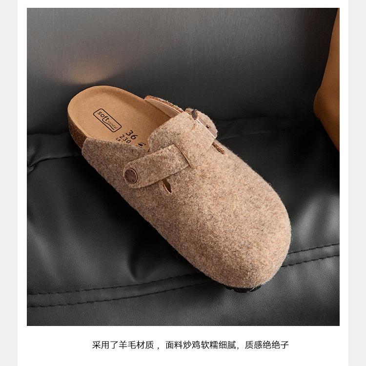 Mao Mao Boken shoes bag head half drag women's shoes retro thick-soled Mori round head spring and autumn new lazy one-pedal single shoes