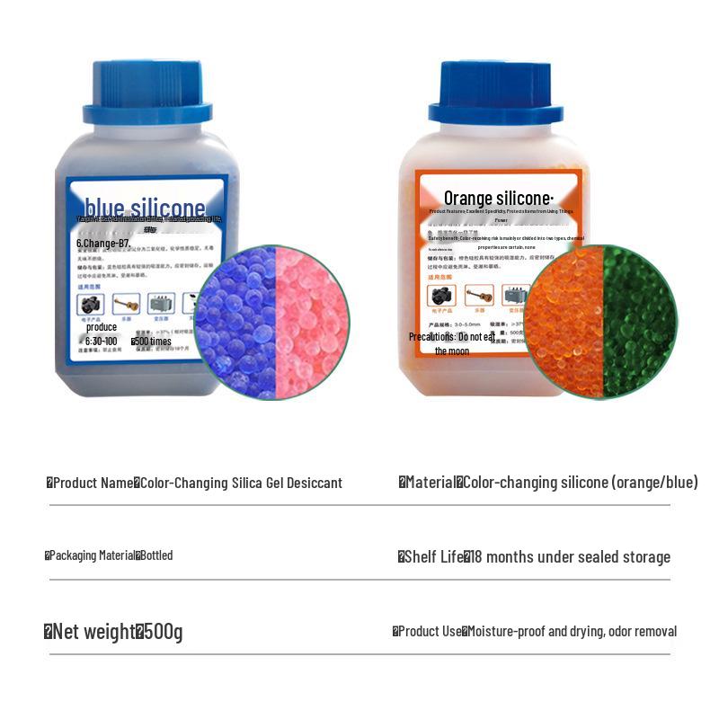 Moisture-Proof Silica Gel Desiccant for Transformers and Instruments, with Blue Discoloration Indicator