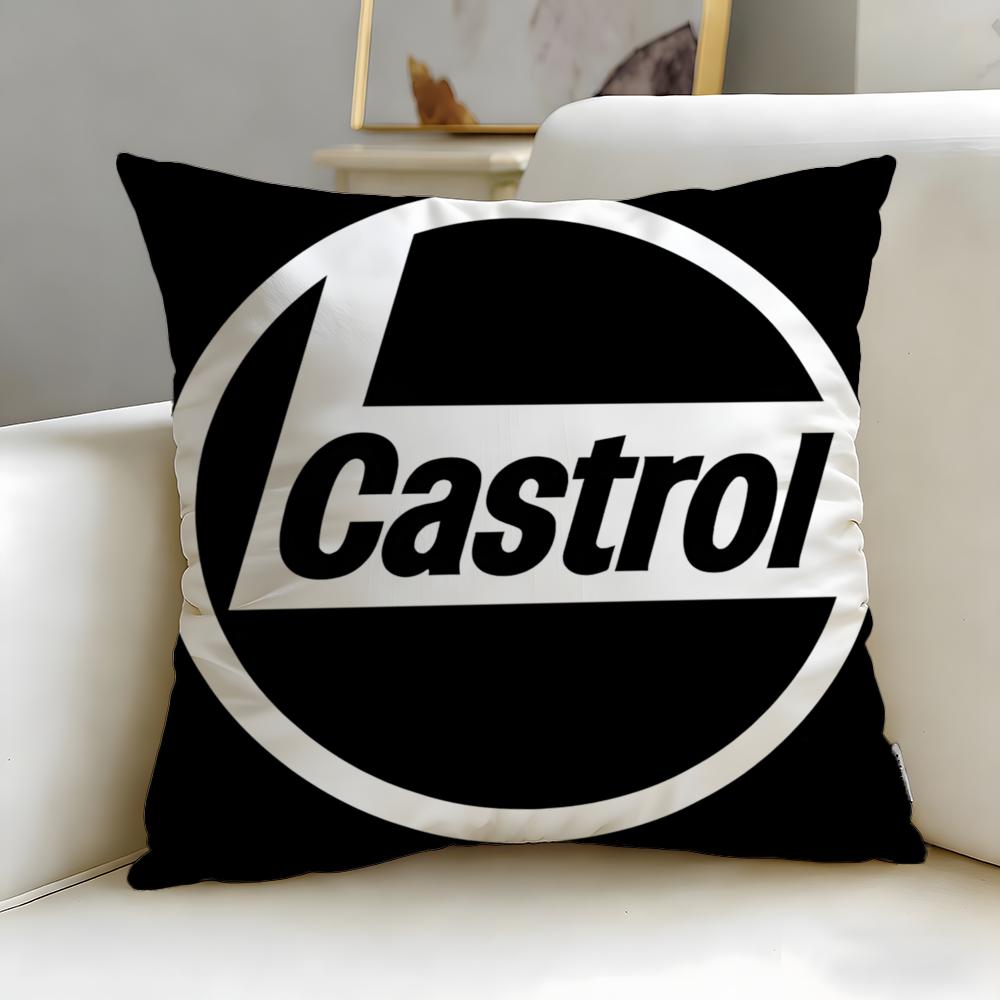 classic brand Castrol Cushion Cover Soft  EasyWash Pillow Case  Versatile for Couch Bed Travel and Office