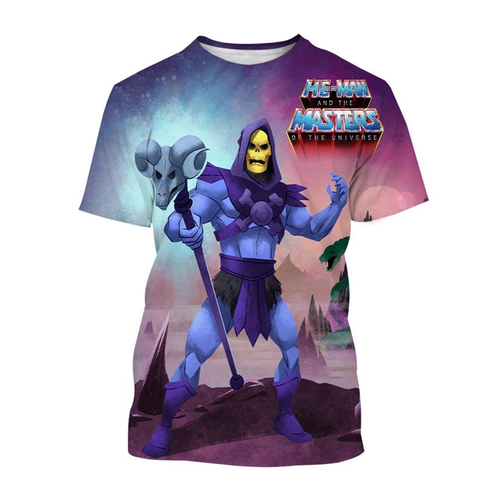 Hot Sellers Cartoon Anime He-Man Universe Master T-Shirt 3D Print Unisex Kid Casual Street Hip Hop Personality Short Sleeve Top
