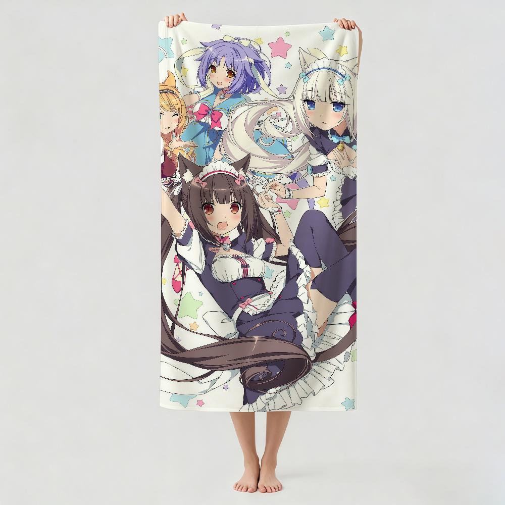 Anime N-Nekopara Towel Drying Bath Towel Applicable To Light Swimming Camping Yoga Beach Out