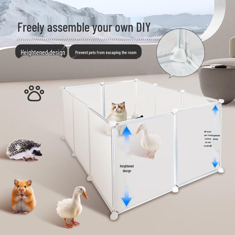 Portable Pet Fence: DIY Indoor/Outdoor, Free-Combining Small Animal Yard Cage.