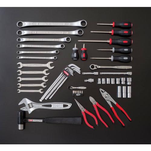 TONE TSA3309 Tool Set, 9.5mm (3/8") Drive, Red, 54 Pieces