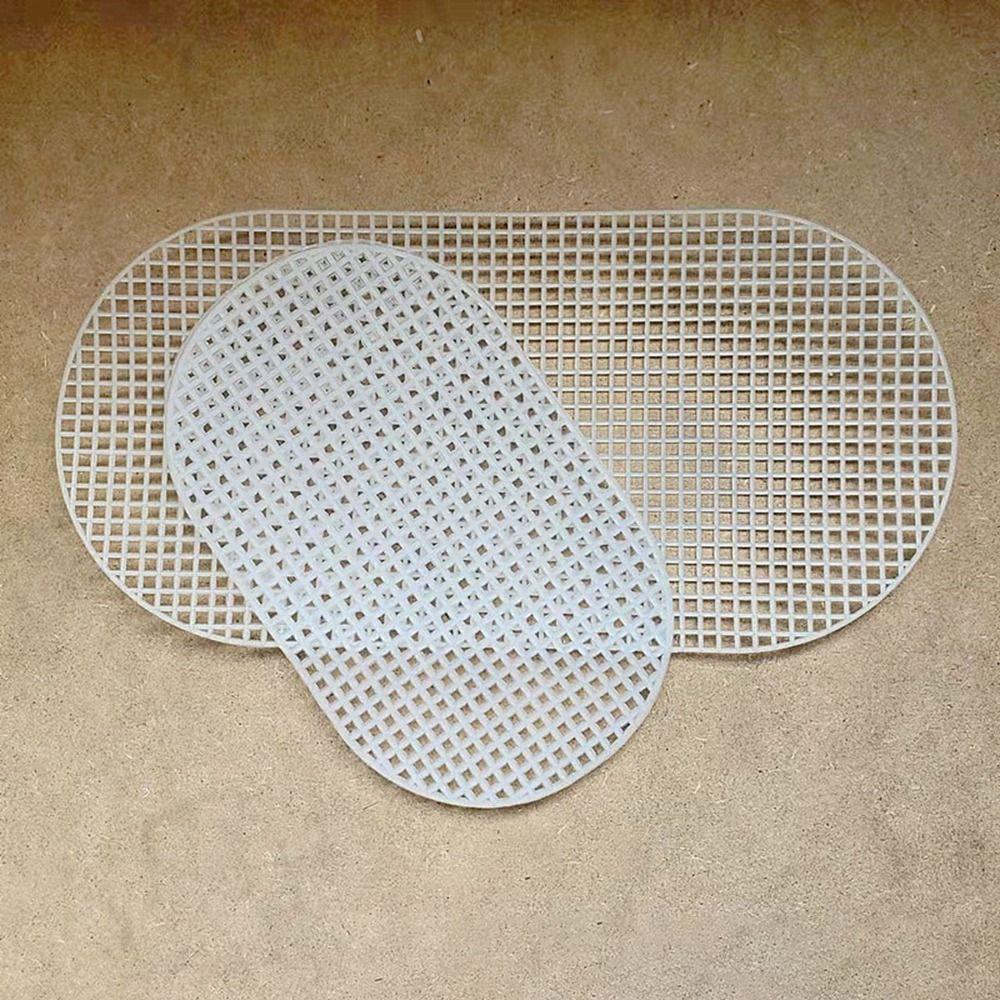 DIY Plastic Weaving Plastic Mesh Cloth Handmade Craft Bags Making Grid Hook Oval Knitting Crochet Bags Bottom Bag Accessories
