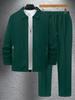 Men's Waffle Zipper Pocket Jacket Set