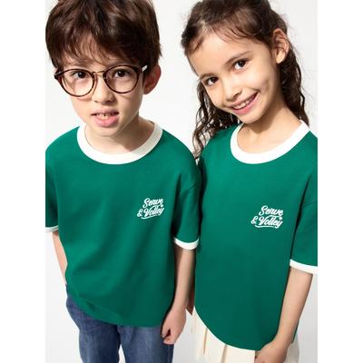 Japan Aerism Baumwolle Grafik Rundhals T-Shirt