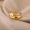 Heart Rings for Women Grils Gold Plated Adjustable Stainless Steel Ring 2026 Trend Luxury Wedding Couple Jewelry anillos mujer