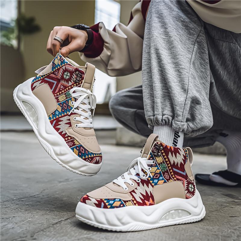 2025 New Classic High Top Men's Shoes Thick soled Height increasing Casual Shoes for Youth Comfortable Soft soled Sports Shoes