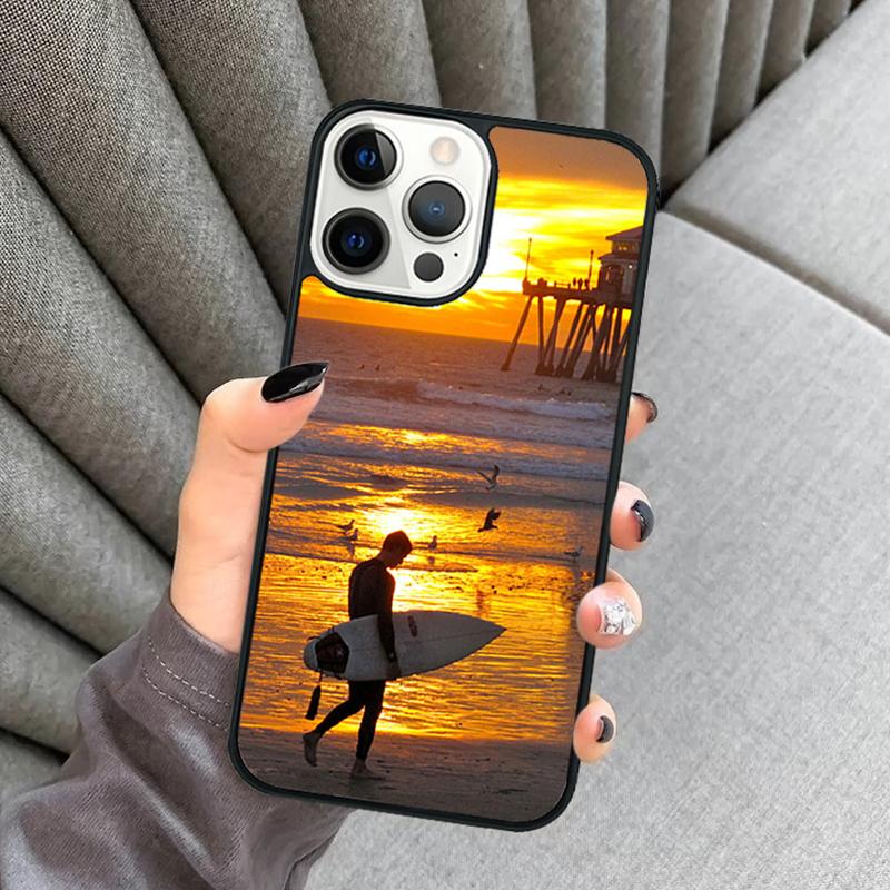 California Surfing Waves Phone Case For iPhone 17 Air 16 16e 15 13 14 Pro Max 11 12 Plus 2022 MAX Shell Cover Coque