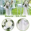 1/2/4PCS Outdoor Wedding Aisle Artificial Flower Chair Decorations, Backrest Flowers, Chapel Floral Arrangements, Wedding Decor