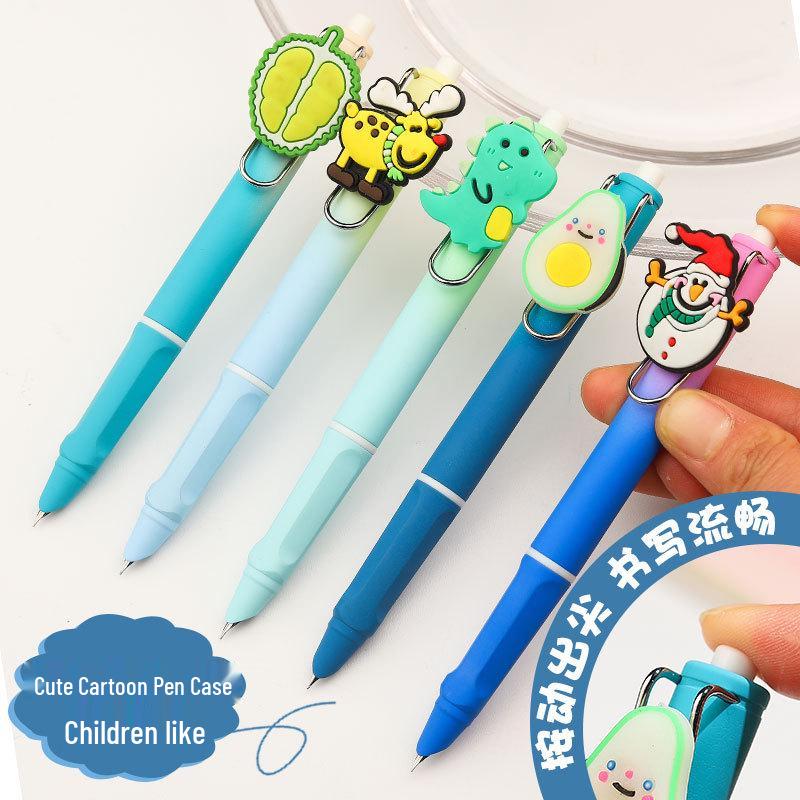 Cute Cartoon 0.38mm Ballpoint Pen with Replaceable Ink for Primary Students