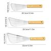 1PC Wooden Handle Non-slip Stainless Steel Kitchen Frying Spatula Cookware Frying Fish Spatula Frying Shovel Leaky Shovel