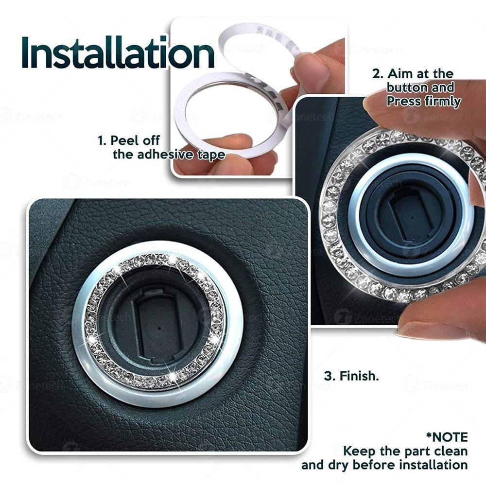 Zinc Alloy Car Ignition Diamond Sticker Rhinestones 3D Switch Rhinestone Stickers Motorcycle