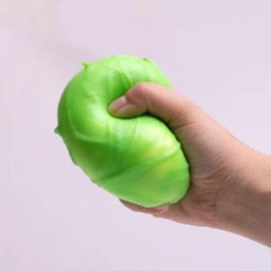 Stress Relief Simulation Cabbage Toy Anti-Anxiety Green Cabbage Squeeze Toy Stretchy Vegetable Fidget Sensory Toy Office Worker Gift