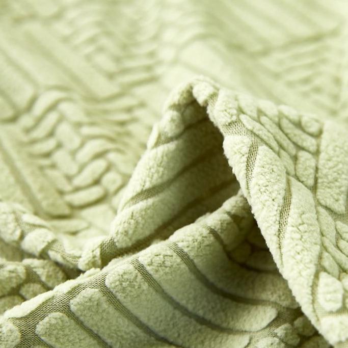 1.7m Wide Jacquard Stretch Knit Fleece Fabric for Chair Covers, Sofa Covers, and Cushion Covers, DIY Crafts