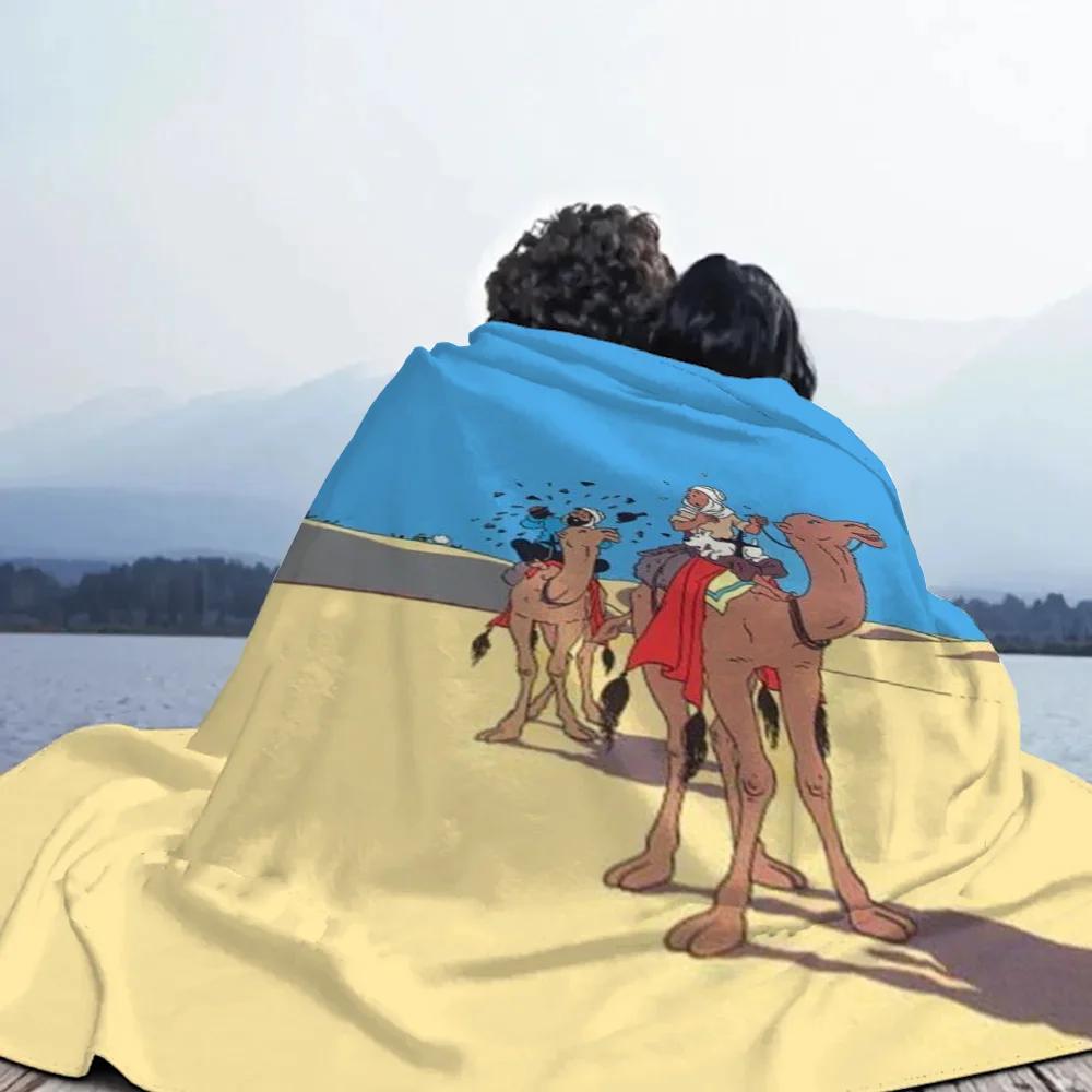 Tintins Kapuzendecke für Sofas, individuelle Decken, Charaktere, flauschig, kariert, Luxusbettwäsche, Bettüberwurf, Strandtuch, Heim und Dekoration