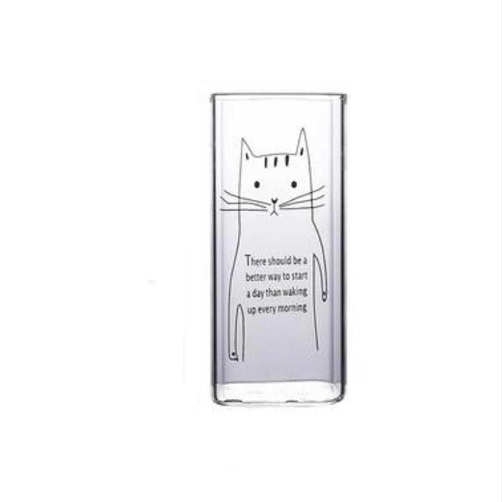 Karikatür Kare Cam Tek Katmanlı Ev Kahve Ofis Cam Suyu İçecek Bardağı