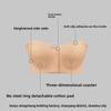 Large Size Front Button Underwear, Thin Design, Gathered Small Chest, Wrapped Around Chest, Invisible Transparent Strapless, Strapless