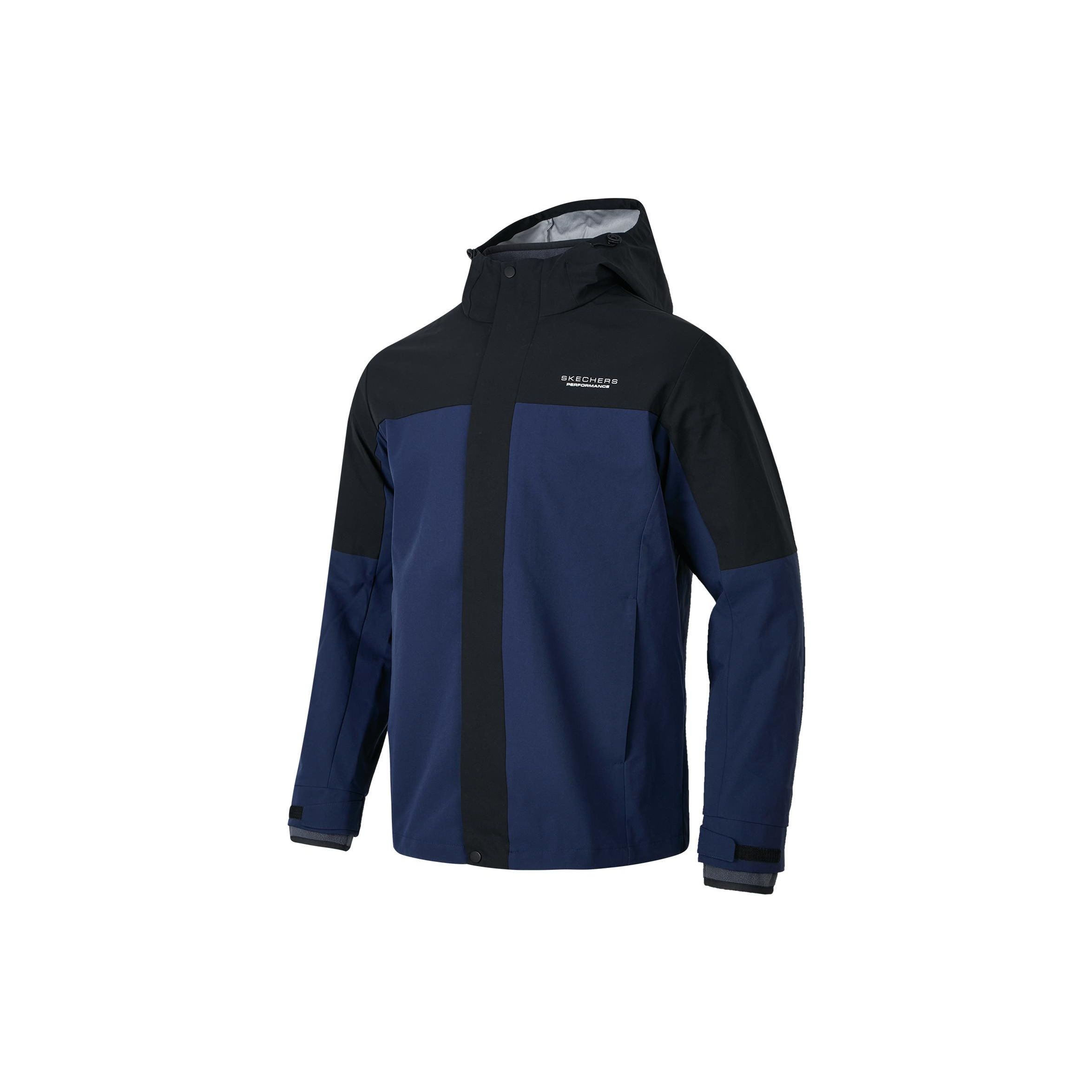 Skechers Color Block Zip Up Hooded Reversible Jacket Men Jackets Navy-Blue P423M167-02MZ S