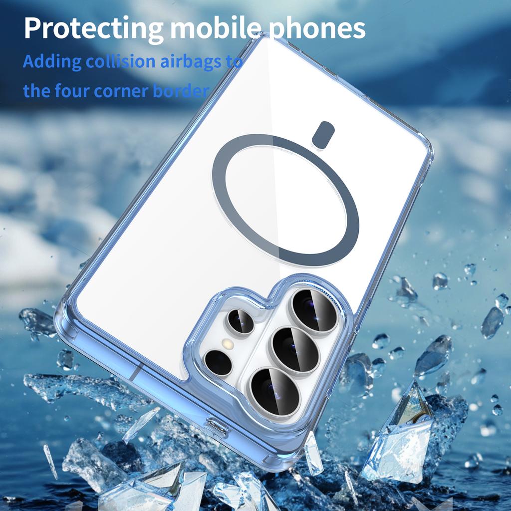 Luxury Transparent Phone Case for Samsung S26 Ultra S25 Plus S24 FE A57 A37 A17 A56 A36 A16 for Magsafe PC+TPU Shockproof Cover