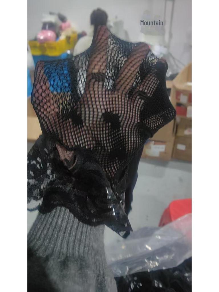 Black Fishnet Knee-High Stockings - Sexy, European & American Style, Plus Size