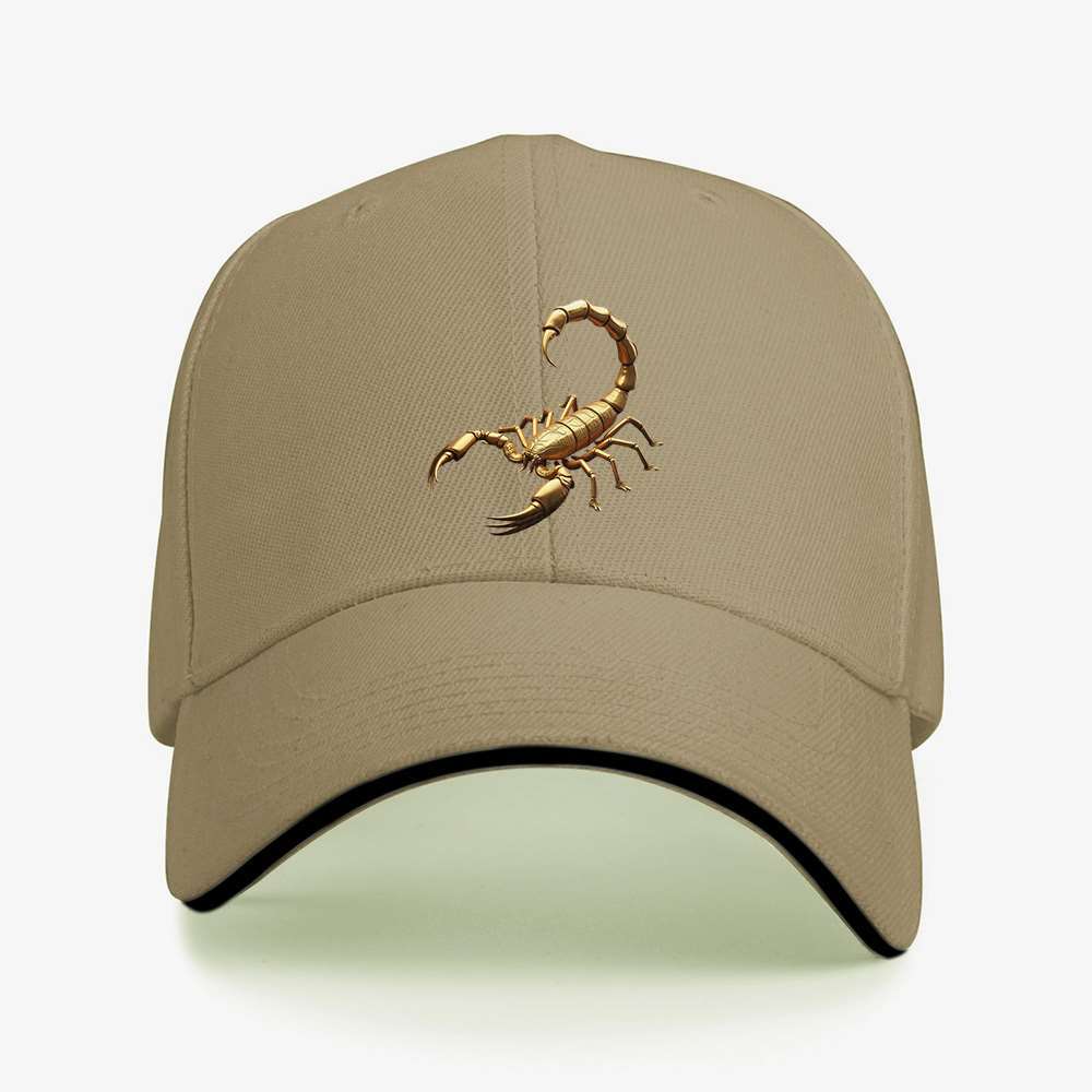 Golden Scorpion Graphic Baseball Cap Polyester Adjustable Outdoor Unisex Adult Hat