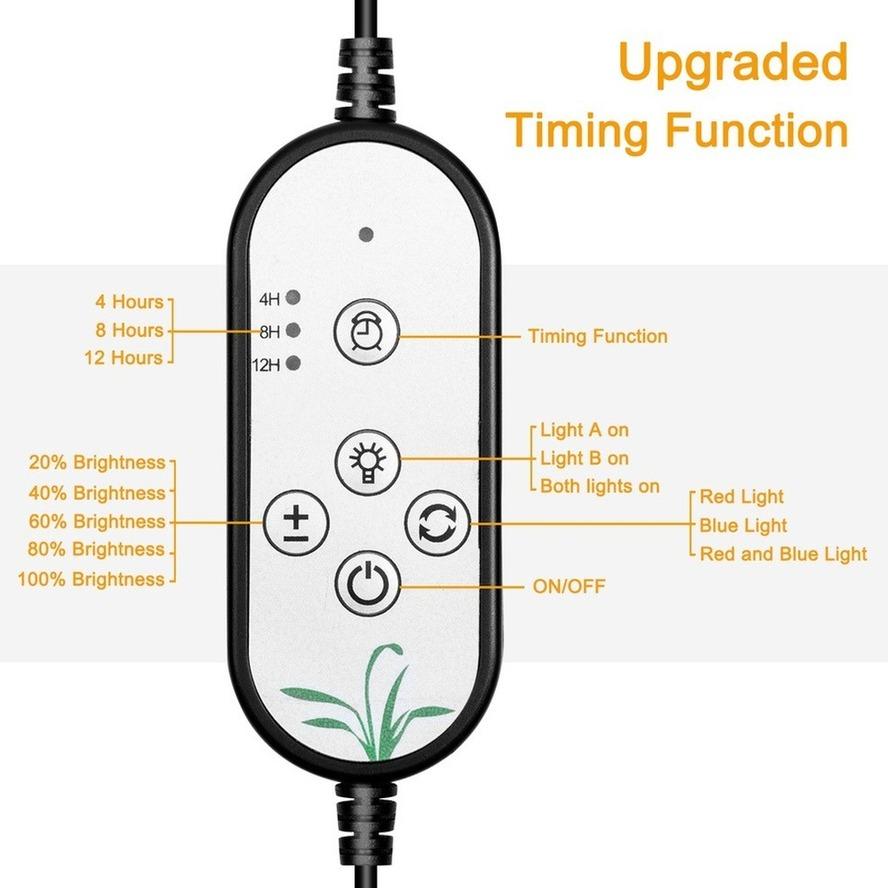 LED Full Spectrum Phytolamps USB Grow Light with Timer Control Desktop Clip Phyto Lamps for Plants Seedling Flowers Grow Box