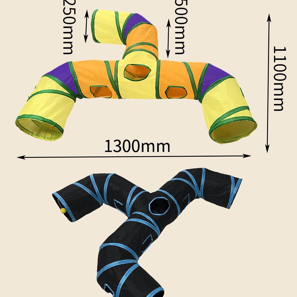 Cross-border Three-way Foldable Rainbow Tunnel for Cats and Dogs