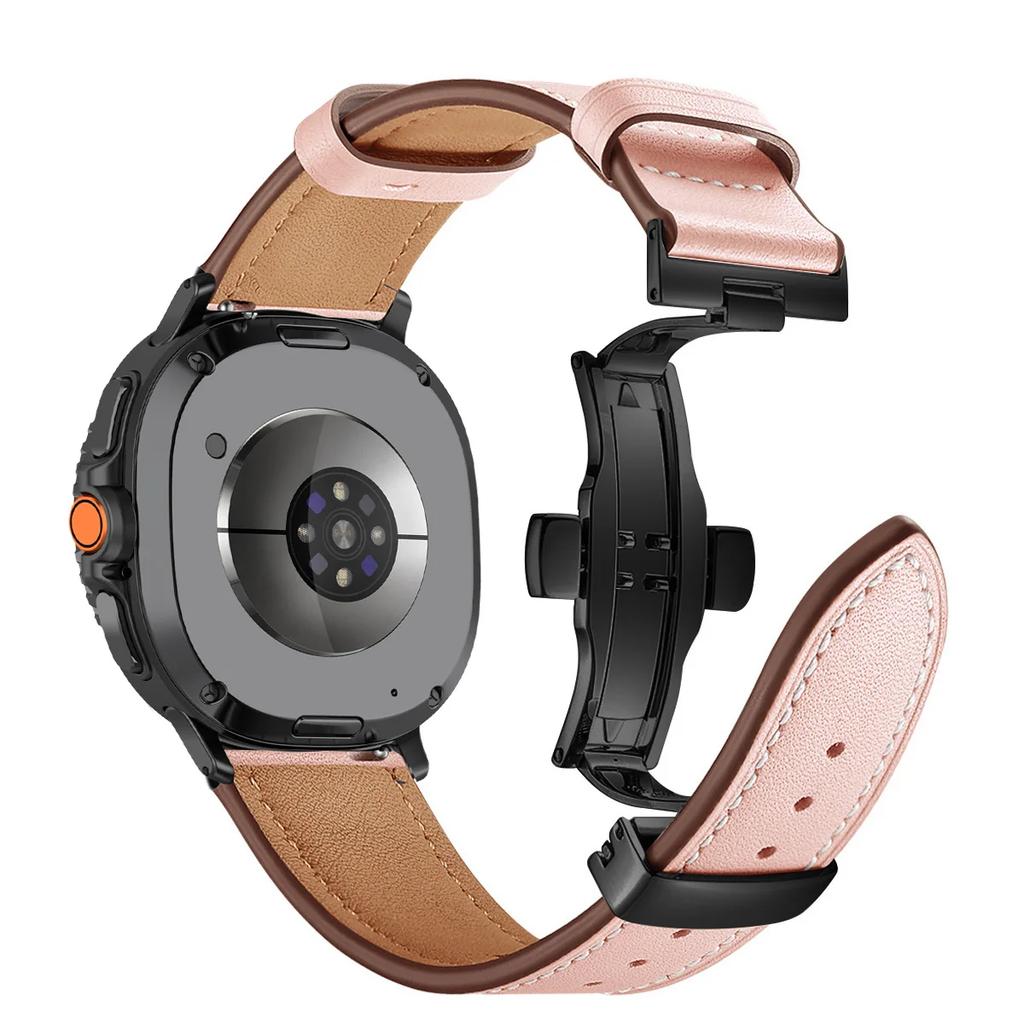 Kožený pásek pro Samsung galaxy watch 8 40 44mm /8 classic 46mm Obchodní řemínek pro galaxy ultra 2025/7 47mm Náramek pro chytré hodinky