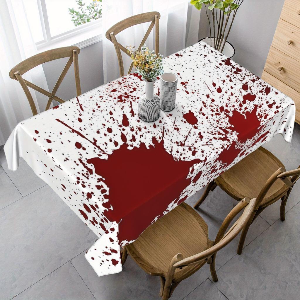 Tovaglia Impermeabile con Schizzi di Sangue di Halloween Decorazione Tavola per Feste Tovaglia per Tavolo da Cucina Rustica Tovaglia per Tavolo da Pranzo Decorazioni di Halloween