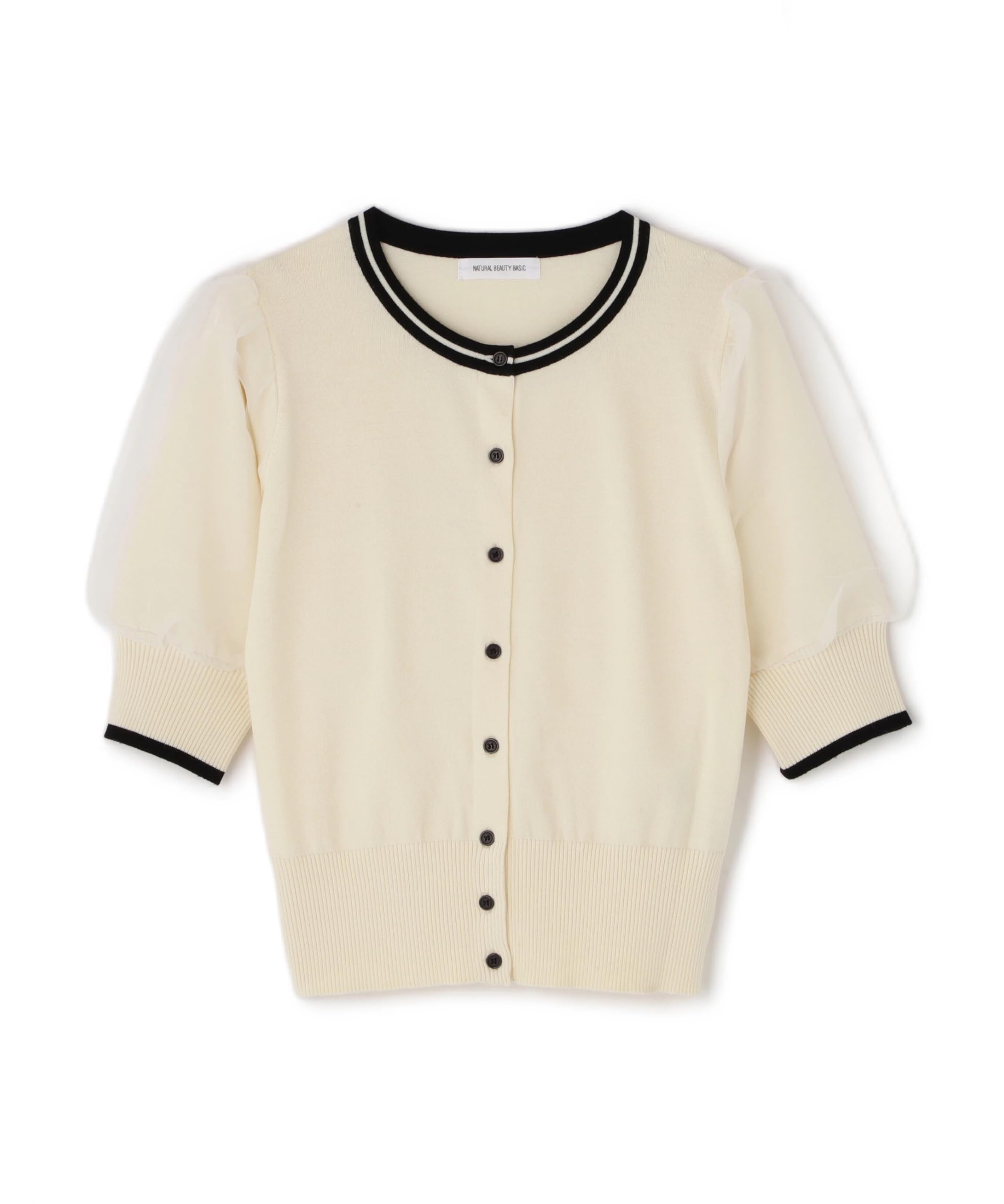 

Beauty Organ Sleeve Cardigan [Natural Basic] Two-tone
