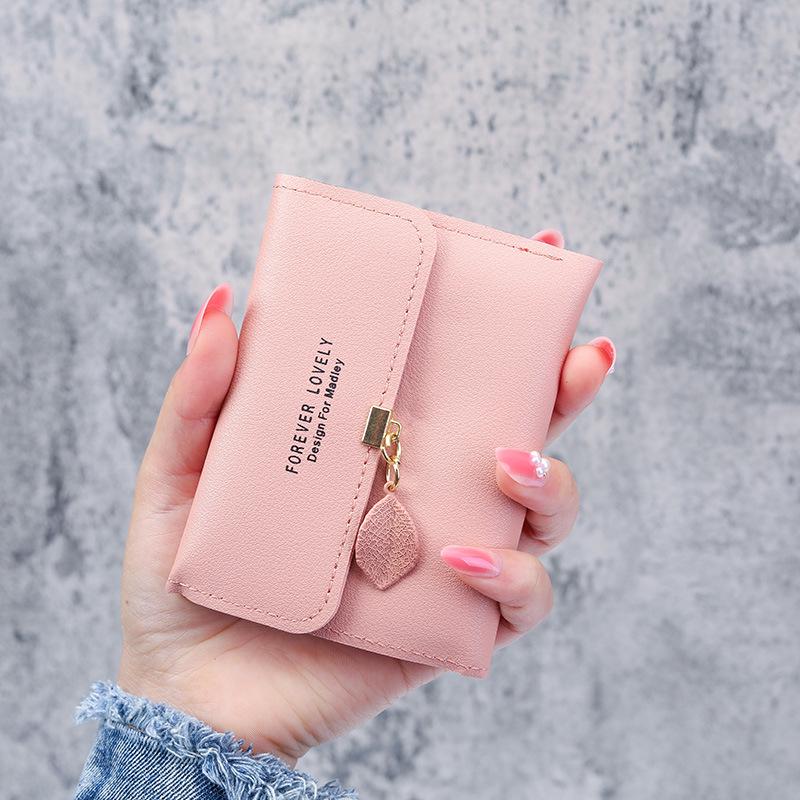 2021 Minimalist Korean Style Women's Tri-Fold Wallet with Coin Compartment