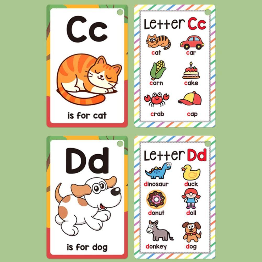 26 Letters Children's Flashcards 156 Words Montessori Learning Cards  Home Learning