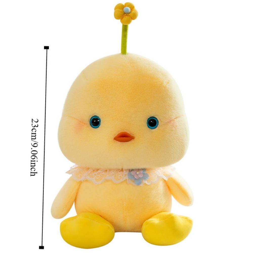 Flower Chicken Plush Toy Hairy Yellow Duck Plush Doll Girls Hug Pillow Duck Plush Toy  Children
