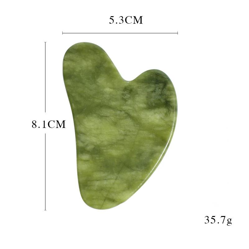 5-Color Option Heart-Shaped Jade Gua Sha Scraping Board Facial Massage Tool - Black White Green Blue - Scraping Massager